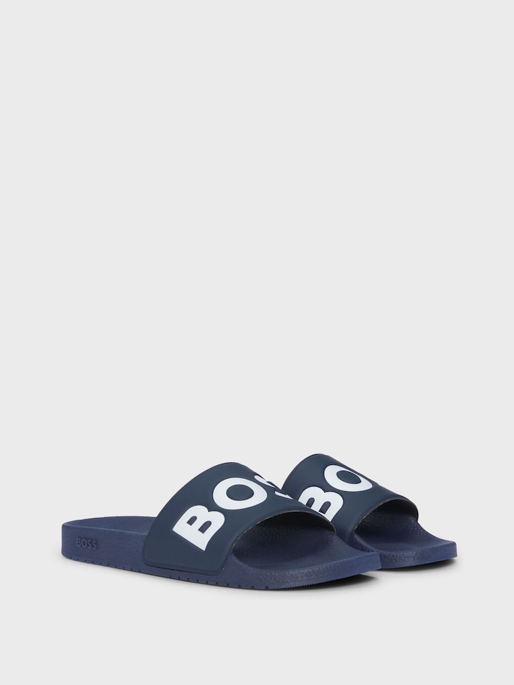 Buy BOSS Blue Large Logo Sliders from Next USA display picture 2
