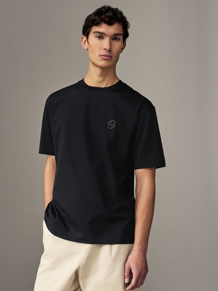 BOSS Black Mercerised 100% Cotton T-Shirt - Image 1 of 4