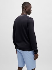 BOSS Navy Logo Cotton Blend Jumper - Image 2 of 10