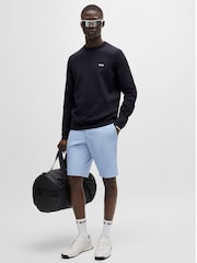 BOSS Navy Logo Cotton Blend Jumper - Image 3 of 10