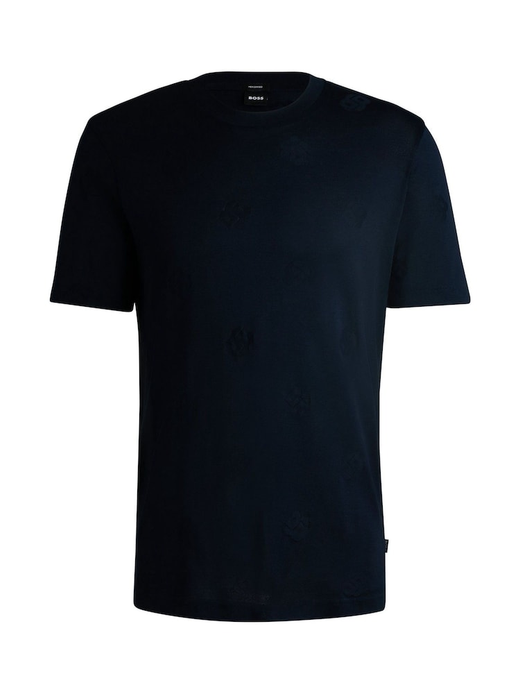 BOSS Blue Mercerised T-Shirt - Image 1 of 1