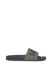 BOSS Green Large Logo Sliders - Image 1 of 5