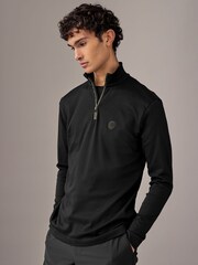 BOSS Black Piraq Quarter Zip 100% Cotton Polo Shirt - Image 1 of 4