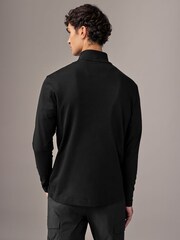 BOSS Black Piraq Quarter Zip 100% Cotton Polo Shirt - Image 2 of 4