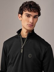 BOSS Black Piraq Quarter Zip 100% Cotton Polo Shirt - Image 3 of 4