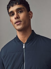 BOSS Blue Mercerised Cotton Zip-Up Padded Sweatshirt - Image 3 of 5