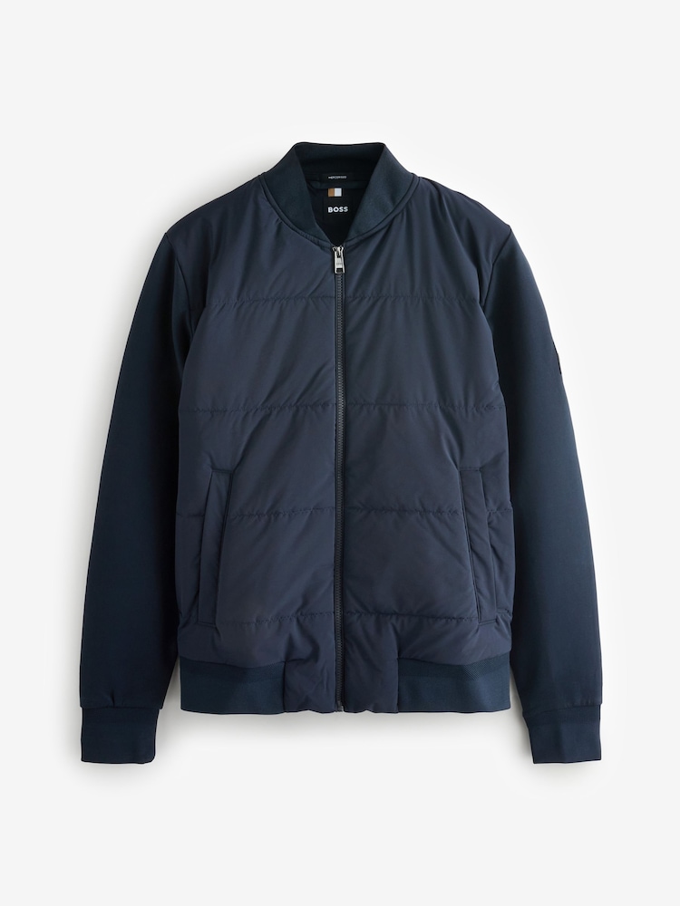 BOSS Blue Mercerised Cotton Zip-Up Padded Sweatshirt - Image 5 of 5 BOSS Blue Mercerised Cotton Zip-Up Padded Sweatshirt - Image 5 of 5