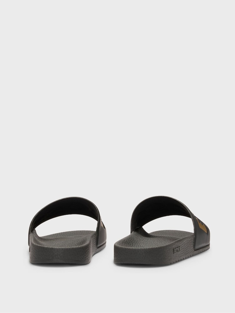 BOSS Black/Chrome Large Logo Sliders - Image 2 of 7