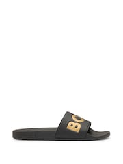 BOSS Black/Chrome Large Logo Sliders - Image 3 of 7