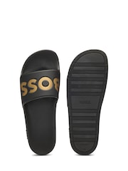 BOSS Black/Chrome Large Logo Sliders - Image 6 of 7