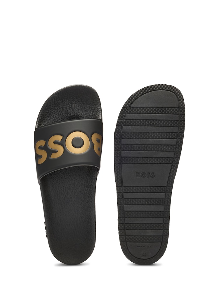 BOSS Black/Chrome Large Logo Sliders - Image 6 of 7