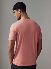 HUGO Pink Stacked Smoke Logo 100% Cotton Jersey T-Shirt - Image 2 of 4