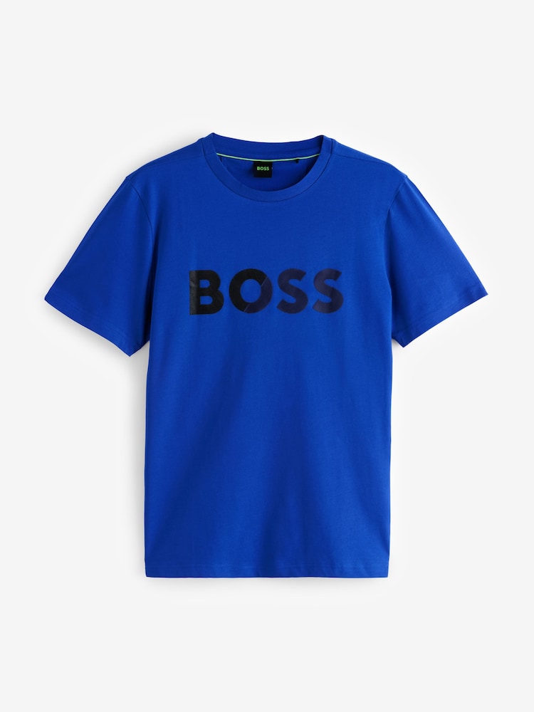 BOSS Blue Tape Logo 100% Cotton Jersey T-Shirt - Image 1 of 1