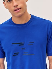 BOSS Blue Regular Fit Seasonal Graphic Print 100% Cotton T-Shirt - Image 3 of 4