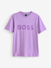 BOSS Purple Tape Logo 100% Cotton Jersey T-Shirt - Image 4 of 4