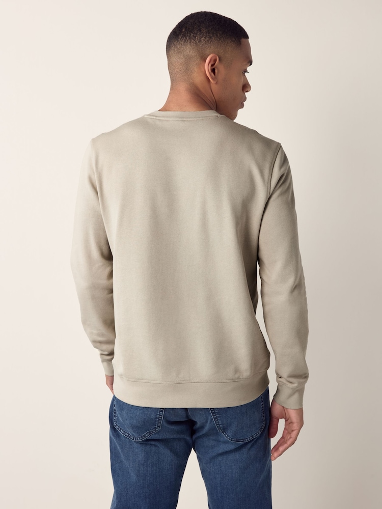 BOSS Natural Relaxed Fit Westart Logo Patch 100% Cotton Terry Jersey Sweatshirt - Image 2 of 4