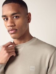 BOSS Natural Relaxed Fit Westart Logo Patch 100% Cotton Terry Jersey Sweatshirt - Image 3 of 4