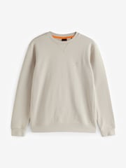 BOSS Natural Relaxed Fit Westart Logo Patch 100% Cotton Terry Jersey Sweatshirt - Image 4 of 4