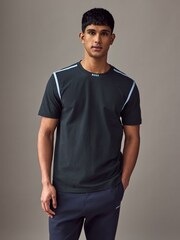 BOSS Blue Stretch Cotton T-Shirt - Image 1 of 4