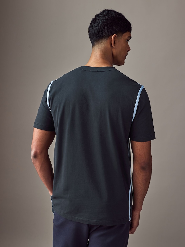 BOSS Blue Stretch Cotton T-Shirt - Image 2 of 4
