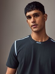 BOSS Blue Stretch Cotton T-Shirt - Image 3 of 4