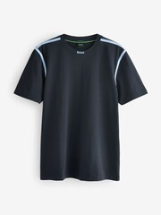 BOSS Blue Stretch Cotton T-Shirt - Image 4 of 4