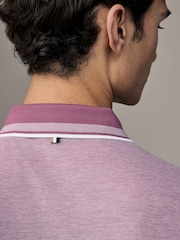 BOSS Purple Long Sleeve 100% Cotton Polo Shirt - Image 4 of 5