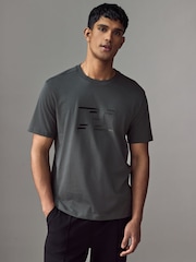 Сірий - BOSS Regular Fit Seasonal Graphic Print 100% Cotton T-Shirt - Image 1 of 4