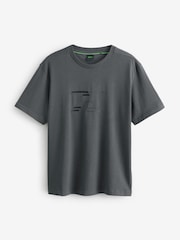 Сірий - BOSS Regular Fit Seasonal Graphic Print 100% Cotton T-Shirt - Image 4 of 4