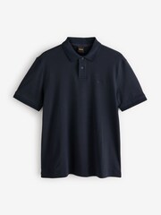 BOSS Blue Interlock Logo Jersey Polo Shirt - Image 4 of 4