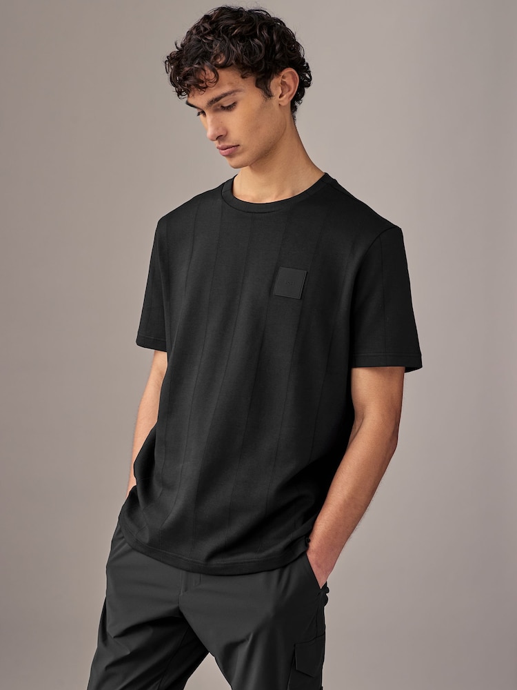 BOSS Black Tee Drop Needle Stitch Relaxed Fit T-Shirt - Image 1 of 4