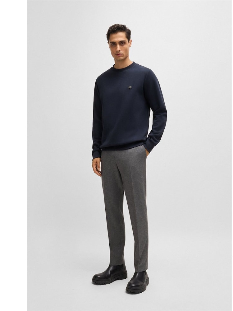 BOSS Blue Double B Monogram Logo Jersey Sweatshirt - Image 2 of 6