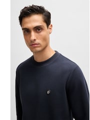BOSS Blue Double B Monogram Logo Jersey Sweatshirt - Image 4 of 6