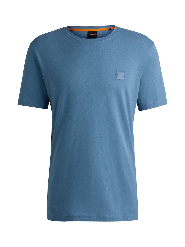 BOSS Blue Ground Relaxed Fit Tales Logo Patch Jersey T-Shirt - Image 4 of 4