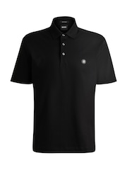 Negro - BOSS Double Monogram Mercerised 100% Cotton Polo Shirt - Imagen 5 de 5