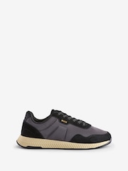 BOSS Grey Mixed-Material Trainers With Suede Trims - Image 1 of 1