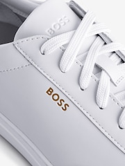 BOSS Coated Leather Trainers With Gold-Tone Logo - Image 5 of 5