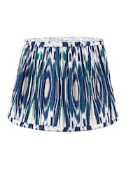Pacific Lifestyle Ocean Blue Izara Ikat Patterned Mushroom Pleat Tapered Shade - Image 1 of 5