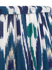 Pacific Lifestyle Ocean Blue Izara Ikat Patterned Mushroom Pleat Tapered Shade - Image 2 of 5