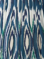 Pacific Lifestyle Ocean Blue Izara Ikat Patterned Mushroom Pleat Tapered Shade - Image 3 of 5