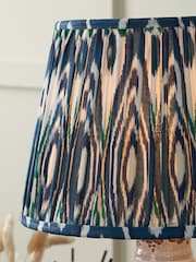 Pacific Lifestyle Ocean Blue Izara Ikat Patterned Mushroom Pleat Tapered Shade - Image 4 of 5