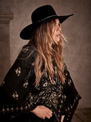 Mint Velvet Black Cowboy Fedora Hat - Image 2 of 4
