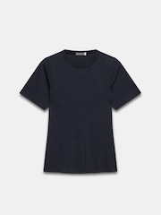 Mint Velvet Blue Seam Detail Peplum 100% Cotton Top - Image 3 of 4