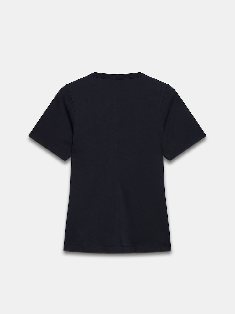Mint Velvet Blue Seam Detail Peplum 100% Cotton Top - Image 4 of 4