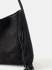 Mint Velvet Black Suede Fringed Bag - Image 2 of 4