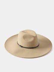Mint Velvet Cream Cowboy Fedora Hat - Image 3 of 4
