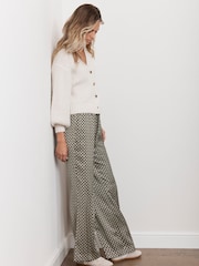 Mint Velvet Black/white Geo Print Wide Leg Trousers - Image 2 of 4
