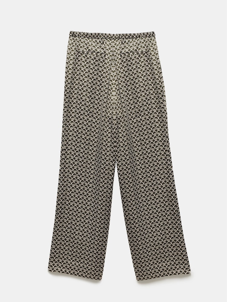 Mint Velvet Black/white Geo Print Wide Leg Trousers - Image 4 of 4 Mint Velvet Black/white Geo Print Wide Leg Trousers - Image 4 of 4