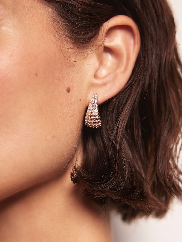Mint Velvet Gold Tone Sparkle Earrings - Image 2 of 3 Mint Velvet Gold Tone Sparkle Earrings - Image 2 of 3