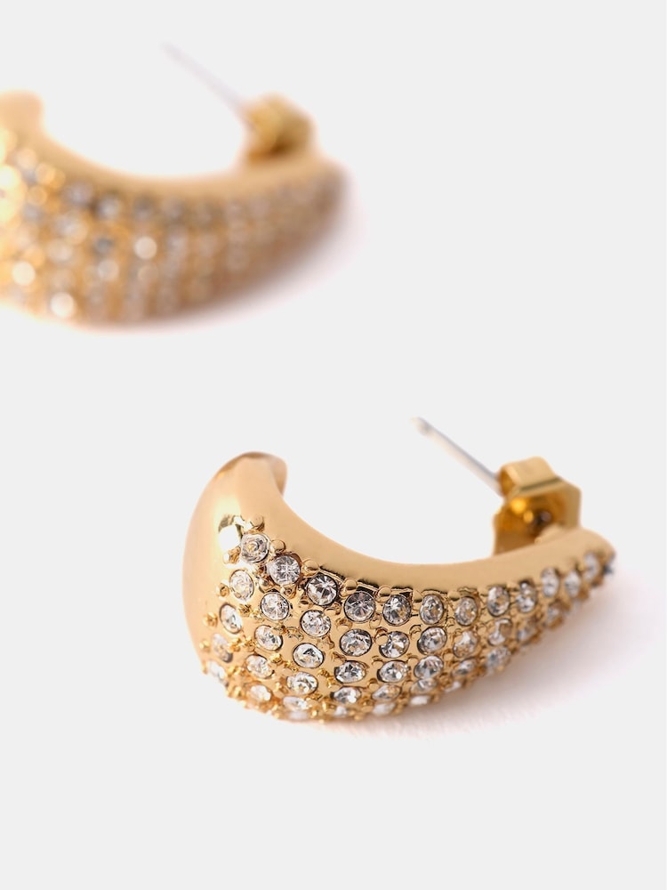 Mint Velvet Gold Tone Sparkle Earrings - Image 3 of 3